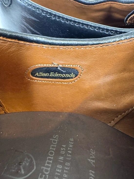 Allen Edmonds Men’s Black Madison Ave Cap Toe Oxford Style Shoe Mens 11.5 D - Picture 10 of 13